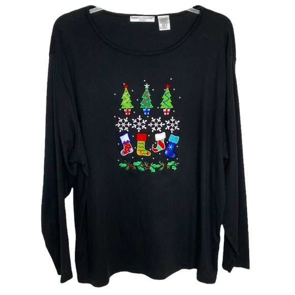 Rebecca Malone | Sweaters | Rebecca Malone Womens Beaded And Appliqued ...